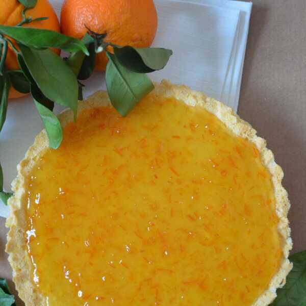 Bezglutenowa tarta z kremem i marmoladą pomarańczową