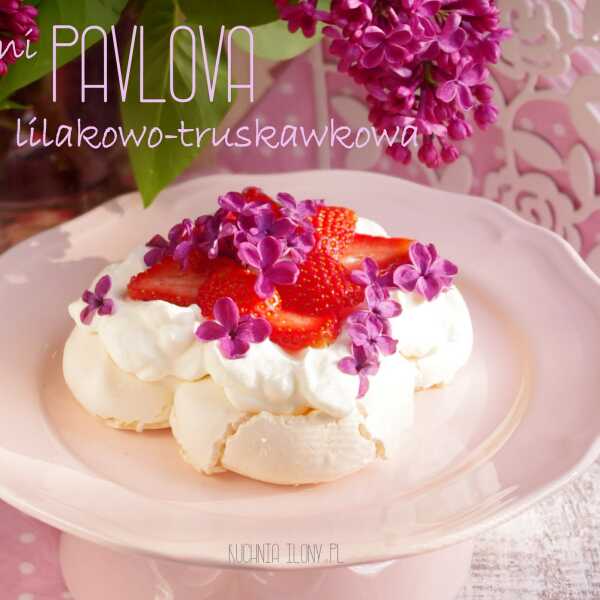 Mini pavlova lilakowo-truskawkowa