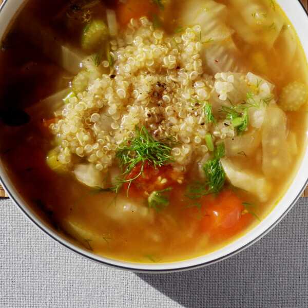 Zupa z fenkułu z quinoą (bez glutenu, bez laktozy, wegańska)