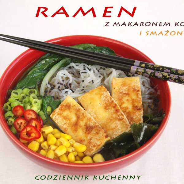 Ramen z makaronem konjac i smażonym tofu