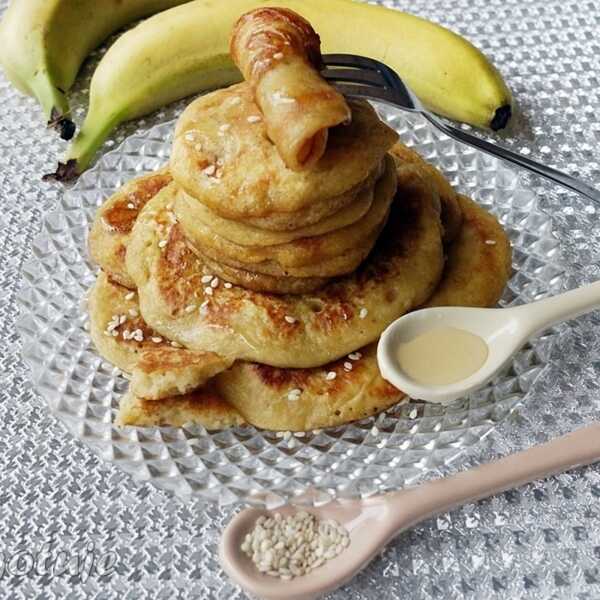 Placuszki chałwowe z bananem (z pastą tahini)