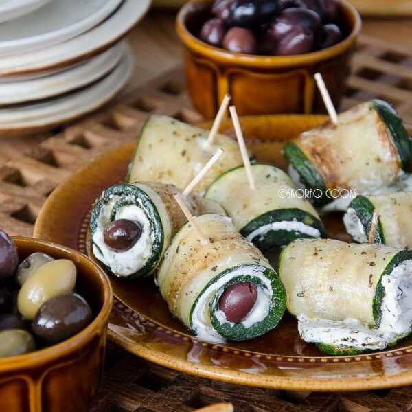 Roladki cukiniowe z kozim serkiem / Zucchini rolls with goat's cheese