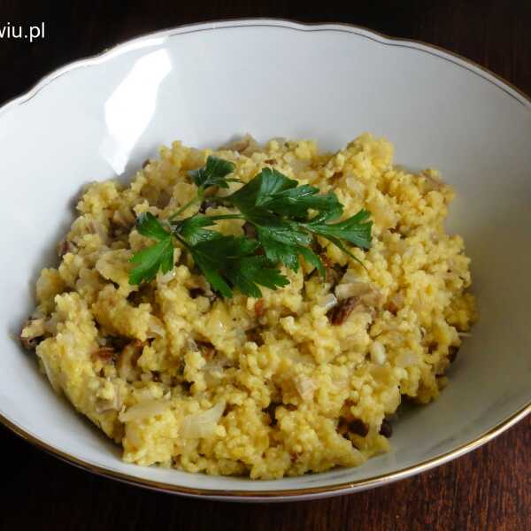 Jaglane 'risotto' z grzybami (wegańskie, bezglutenowe)