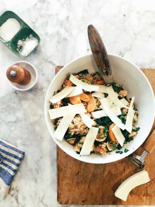 Roasted Zucchini and Apricot Tabbouleh