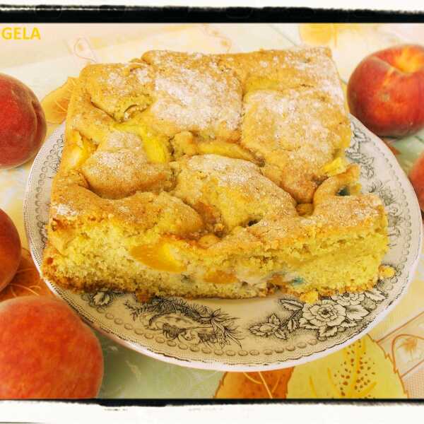 Puszyste ciasto brzoskwiniowe - Fluffy Peach Cake - Torta soffice alle pesche