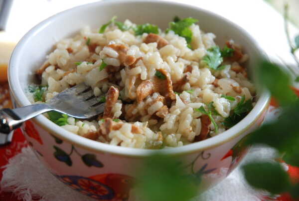 Risotto z kurkami z lekkim aromatem rozmarynu