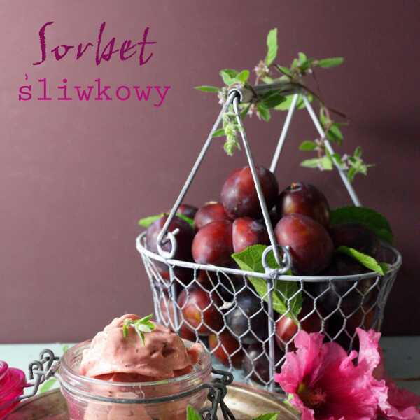 Sorbet z pieczonych śliwek, bezglutenowy, bezmleczny i bezjajeczny