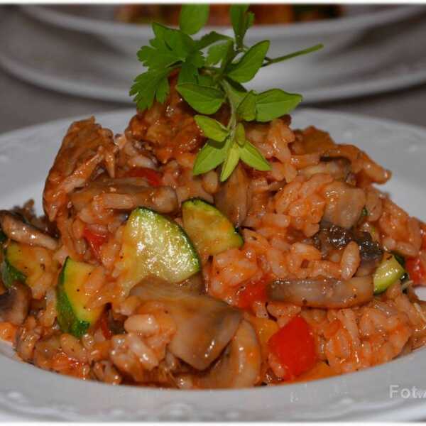 Warzywne risotto z polędwiczką wieprzową