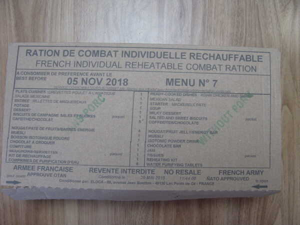 Racja armii francuskiej 24 H – menu 7
