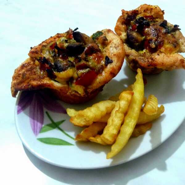 'Kurczakowe' muffinki nadziewane pieczarkami / Poultry muffins stuffed with mushrooms