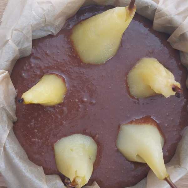 Gruszki w czekoladzie- ciasto bez glutenu