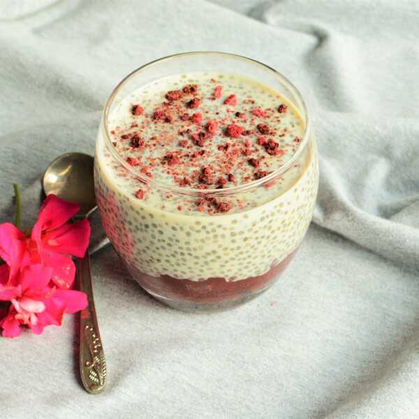 Chia pudding z malinami