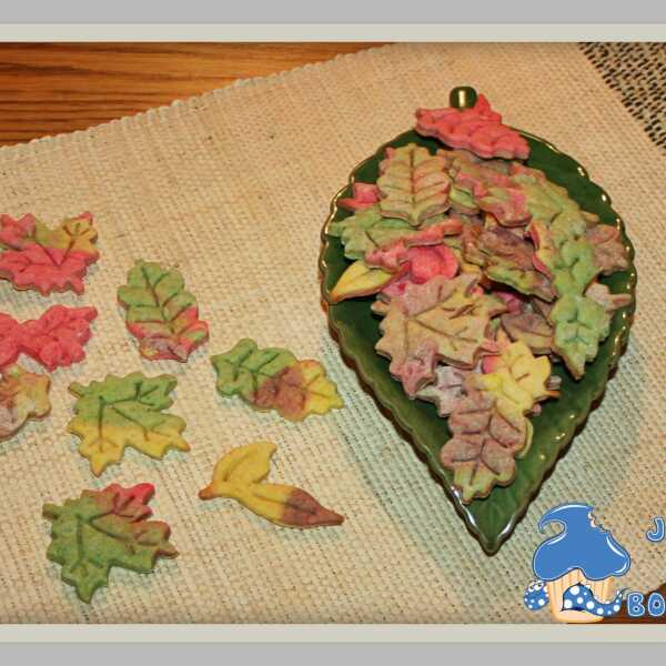 Kruche i kolorowe, jesienne ciasteczka (liście)
