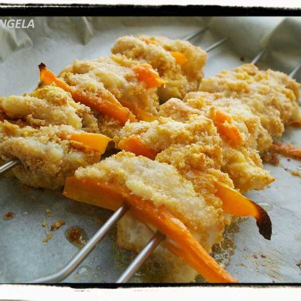 Szaszłyki rybne - Fish Skewers Recipe - Spiedini con cernia dorata