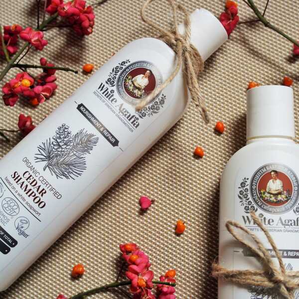 Kosmetyczni Ulubieńcy - Cedrowy szampon i odżywka do włosów firmy Receptury Babuszki Agafii z serii White Agafia