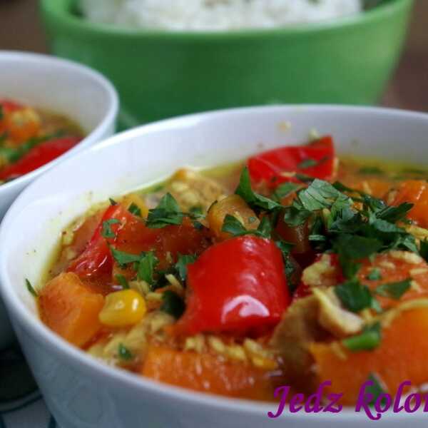 Curry z dynią piżmową – wege lub z indykiem 