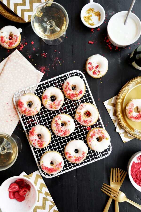 Baked Brown Butter Champagne Doughnuts