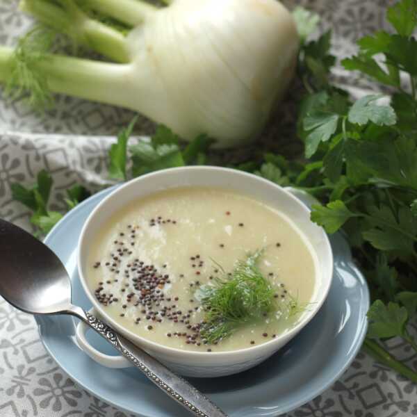 Zimowa kremowa biała zupa z fenkułu. Zupa - najlepsze danie na zimne dni