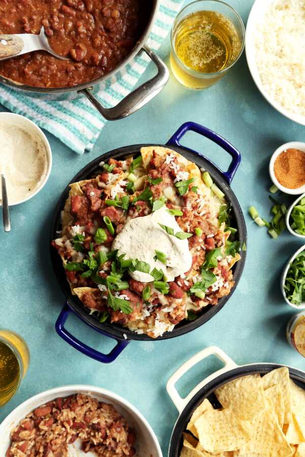 Red Beans and Rice Nachos