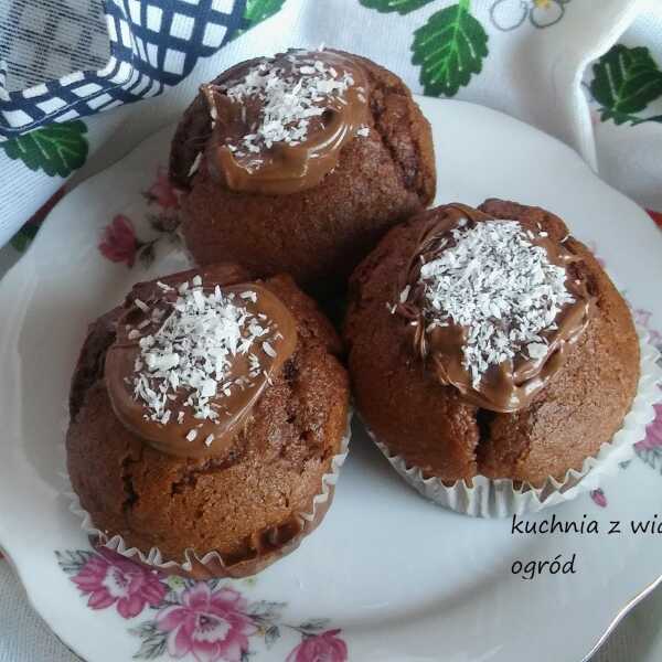 Muffinki czekoladowo kokosowe. Szybkie babeczki bez miksera.