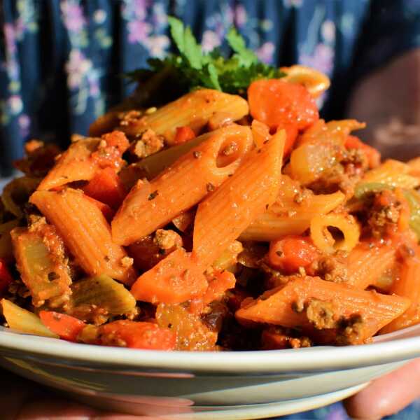 Spaghetti bolognese z tofu