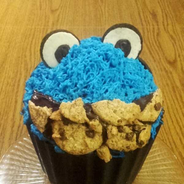 Wegański tort Cookie Monster