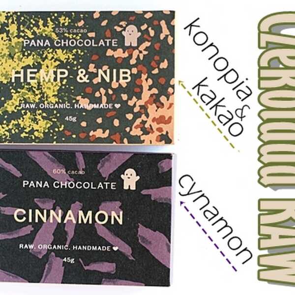 Czekolada Raw z konopią i kakao / cynamonem - Pana Chocolate