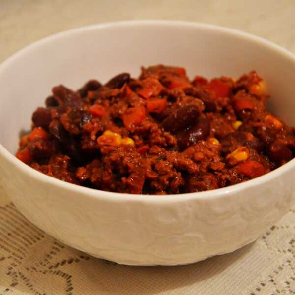 Chilli con carnez kawa i czekolada