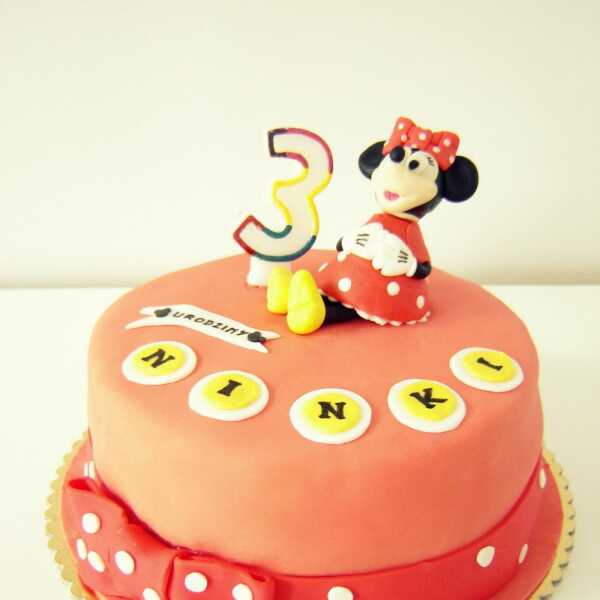 Tort angielski z Myszką Minnie - 3. urodziny N.