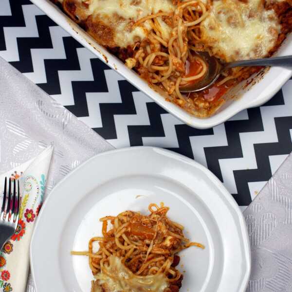 Zapiekanka spaghetti z mozzarellą
