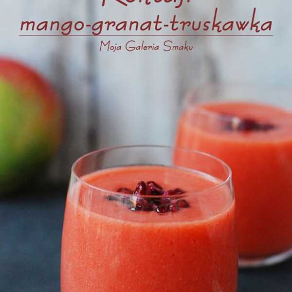 Koktajl mango-granat-truskawka