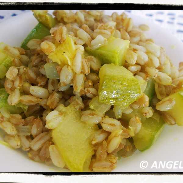 Kasza orkiszowa z cukinią - Pear Barley With Zucchini - Farro con le zucchine