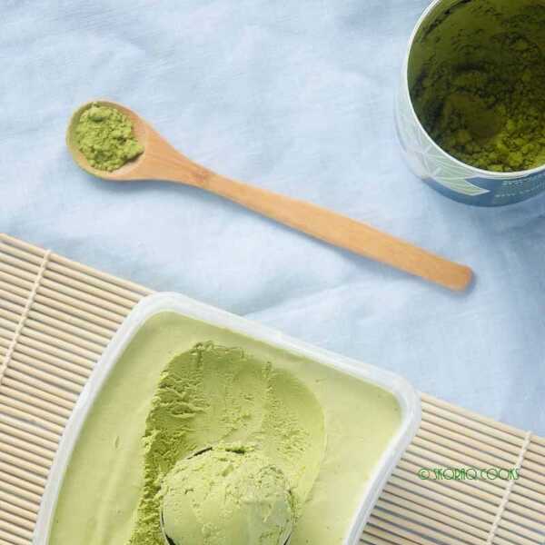 Lody z zieloną herbatą matcha / No-churn ice-cream with green matcha tea