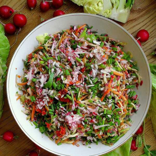 Wiosenna surówka z młodej kapusty i rzodkiewek / Spring Slaw with Cabbage and Radish