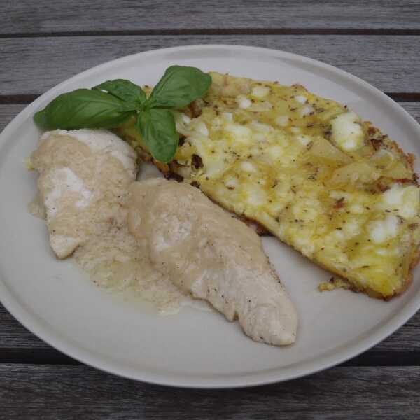 Lemon chicken with a frittata