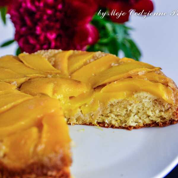 ODWRÓCONE CIASTO MANGO (Mango upside down cake)