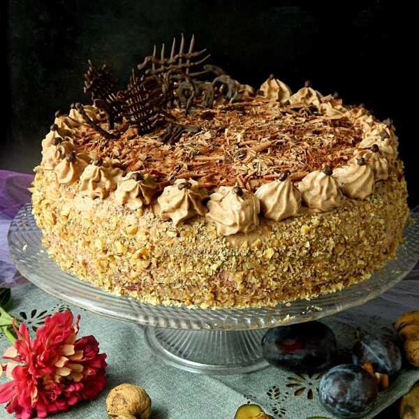 Tort śliwkowo-czekoladowy i 5 urodziny bloga