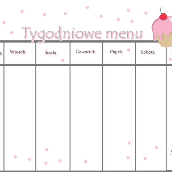 Co na obiad? #1 czyli menu na tydzień! 