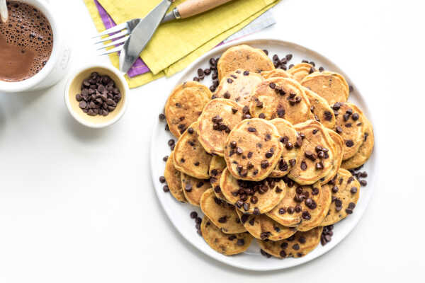 One-Bowl Pumpkin Chocolate Chip Mini Pancakes