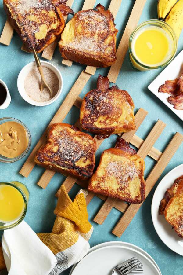 Peanut Butter, Bacon, and Banana French Toast Sandwiches