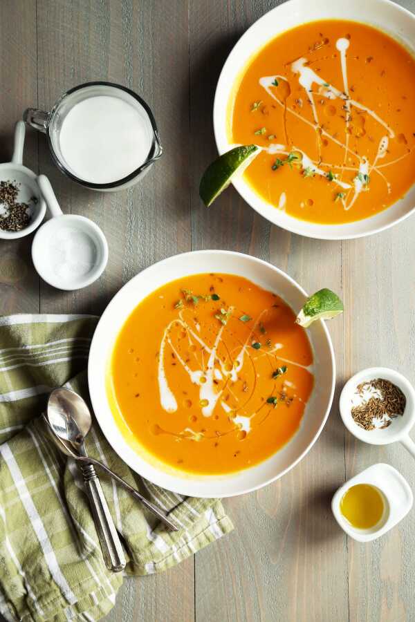 Carrot Coconut Red Curry Soup