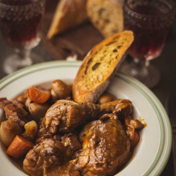 Coq au vin - kurczak w winie