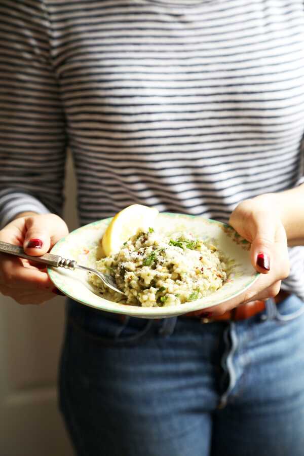 Baked Lemon Spinach Risotto