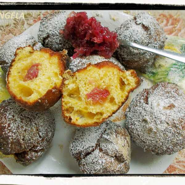 Domowe mini pączki z różaną konfiturą - Rose Petal Jam Dougnuts Recipe - Krapfen alla marmellata di rose