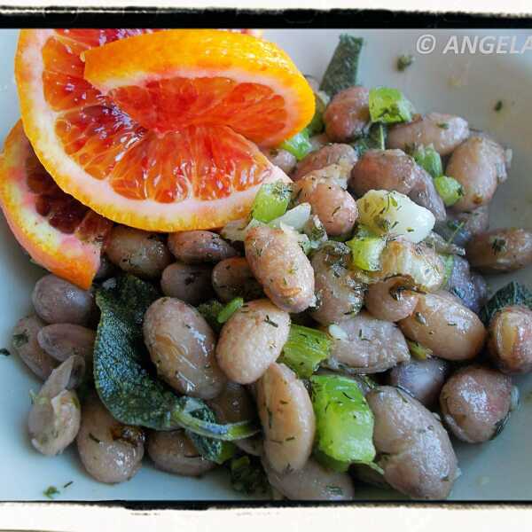 Fasola kolorowa w ziołach - Borlotti Beans & Herbs Salad Recipe - Fagioli borlotti alle erbe aromatiche