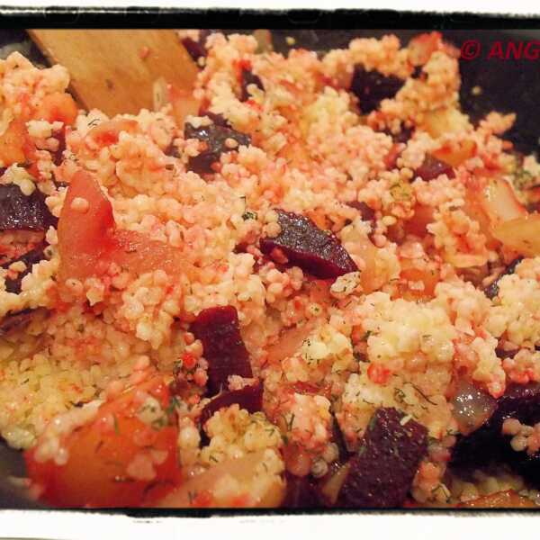 Kasza jaglana z pieczonymi burakami - Baked Beetroot & Millet Recipe - Miglio al forno con barbabietola rossa e mela