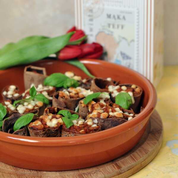 Naleśniki Teff zapiekane z sosem a'la bolognese