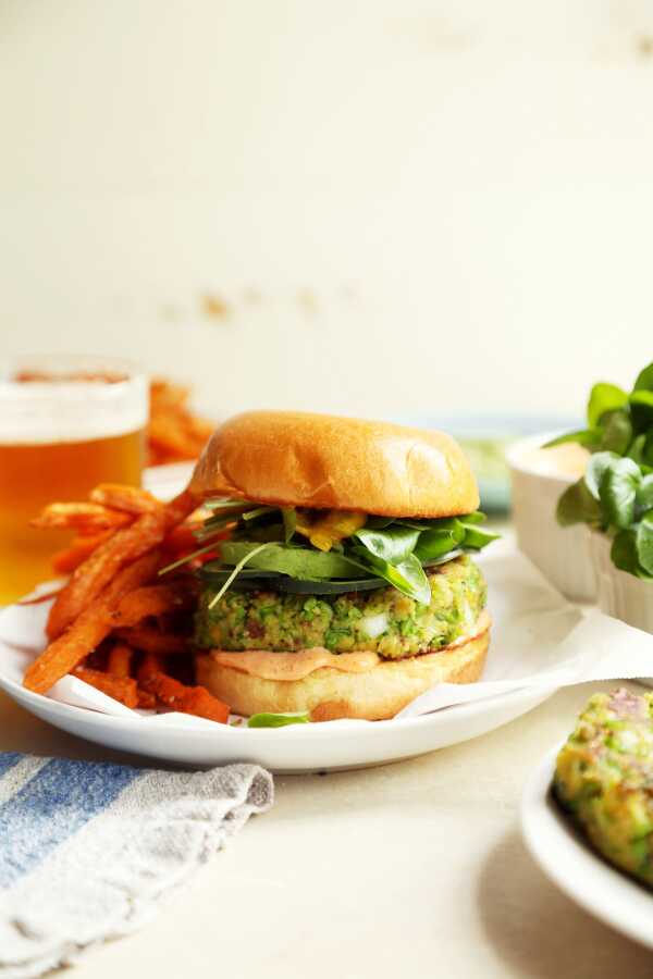 Spring Pea Veggie Burgers