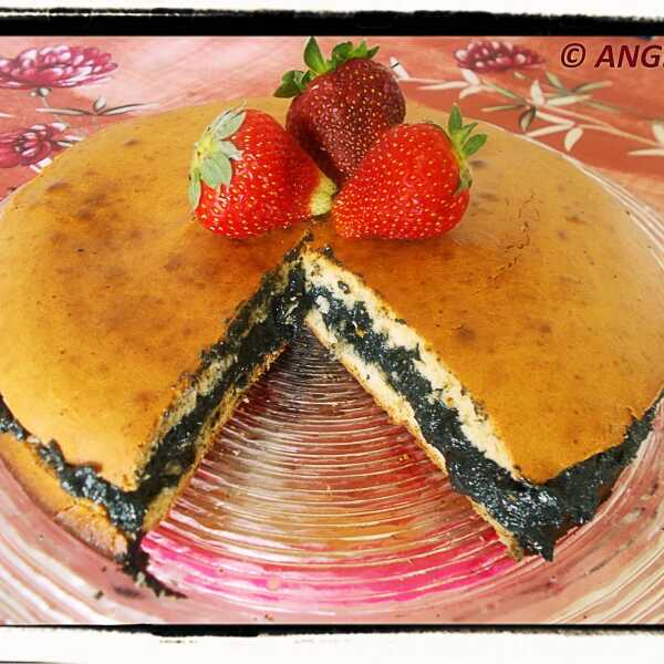 Ciasto z masą z czarnego sezamu - Black Sesame Cake - Torta al sesamo nero
