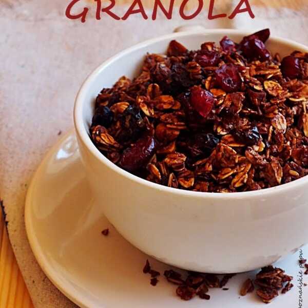 Czekoladowa granola z żurawiną